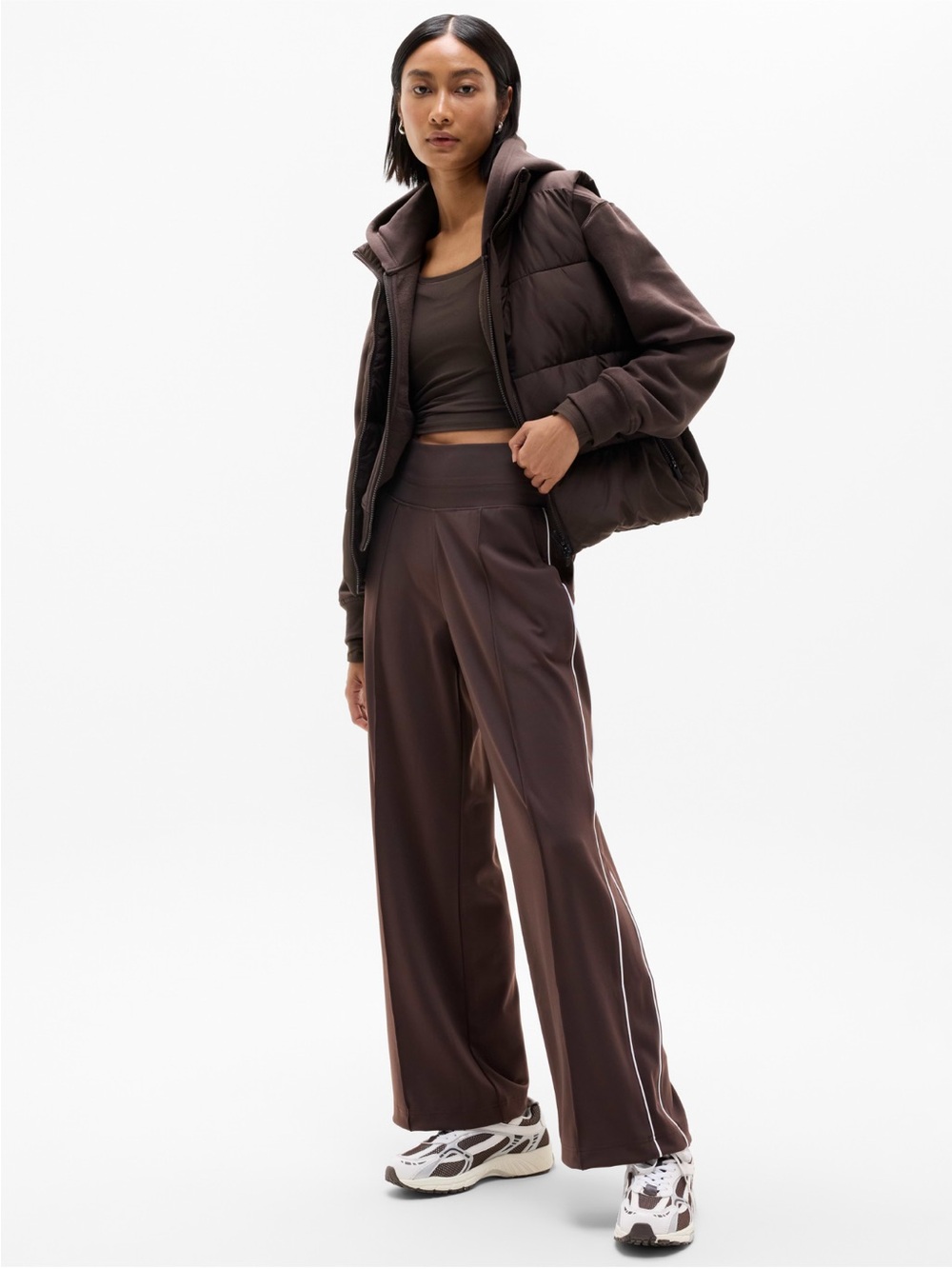 ATHLETA 🤎☀️ Venice High Rise Wide Leg Track Stripe Pants